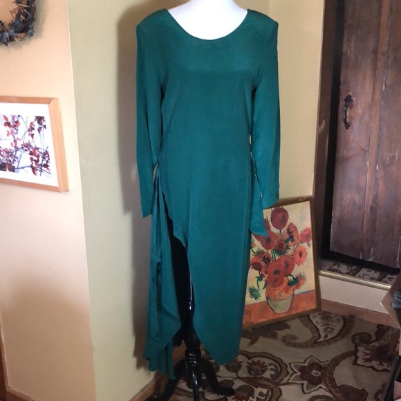 Vintage 90s NIVEAU CLASSIX Size 8 Deep Classic Green 100% silk Classic Sexy NEW - Picture 9 of 17